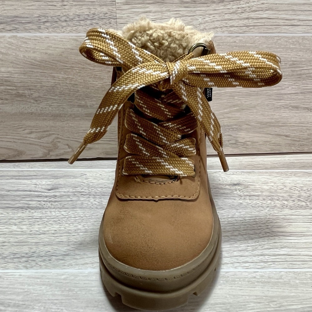 Winter Boots Waterproof Baby Size 2.5-3.5 H&M Brown Warm Soft Faux Fur Lace Zip - Picture 5 of 11